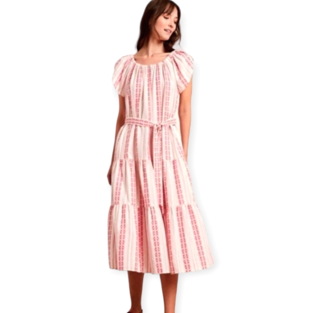 Velvet by Graham & Spencer Tian Stripe Jacquard Midi Dress